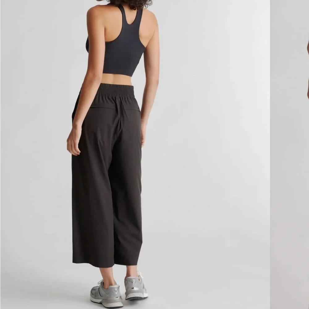 Black Wide Leg Performance Pants - Picture 3 of 5